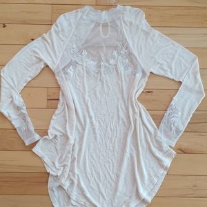 Nwt Free people off white lace boho top shirt